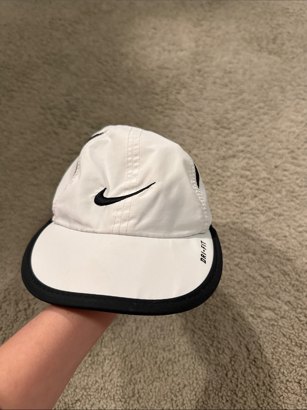 Nike White and Black Athletic Dri-FIT Cap